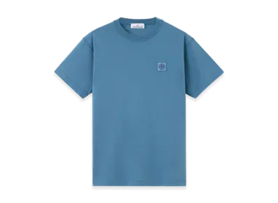 Stone Island 2100029 Organic Cotton Jersey Fissato Effect "Steel Blue"