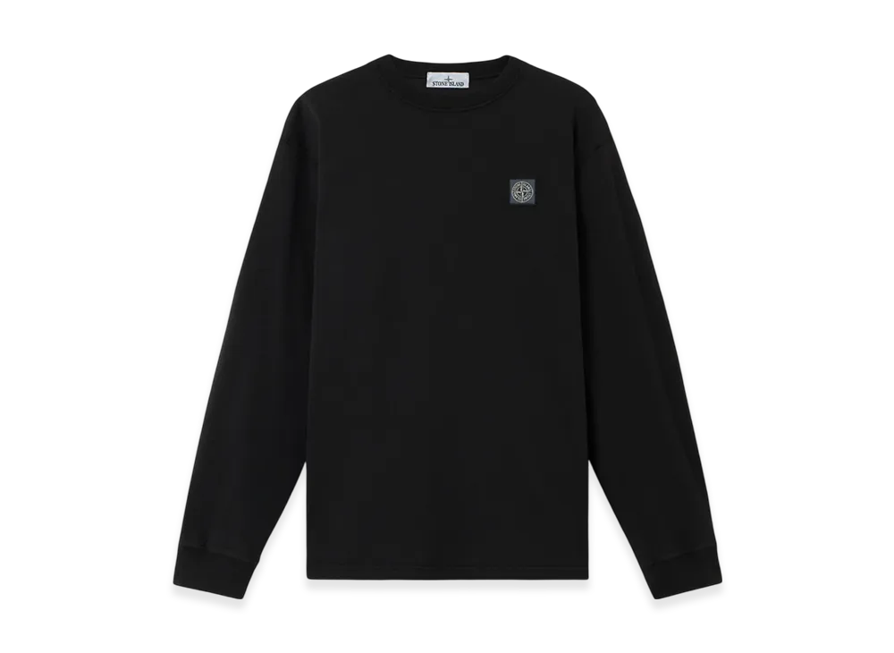 Stone Island 2100030 Organic Cotton Jersey Fissato Effect "Black"