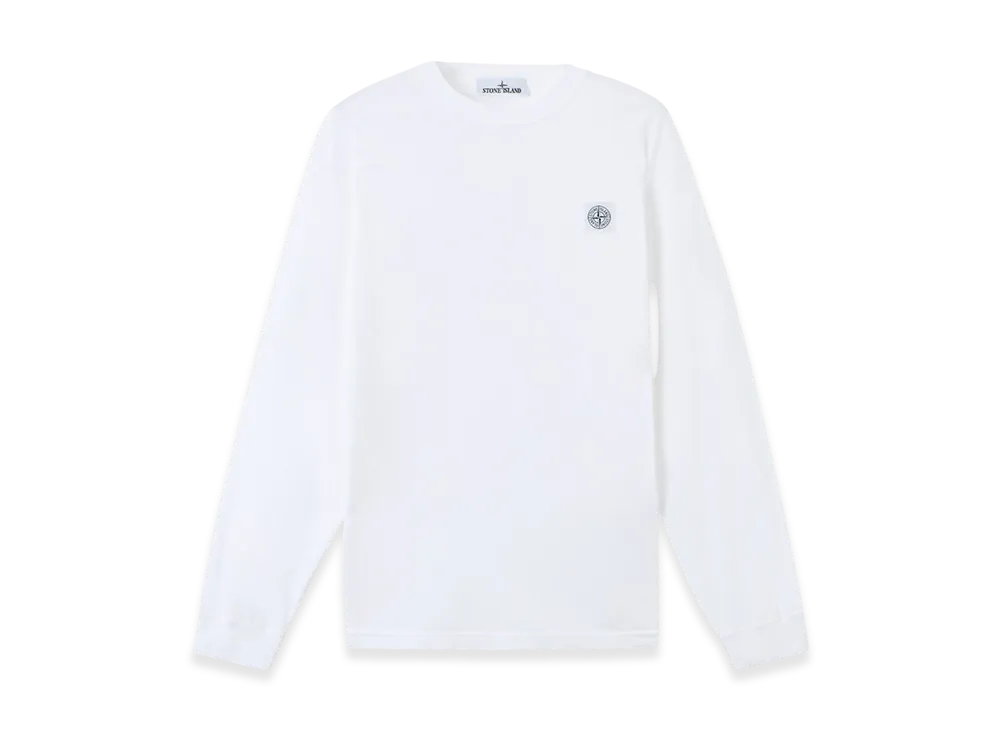 Stone Island 2100030 Organic Cotton Jersey Fissato Effect "White"