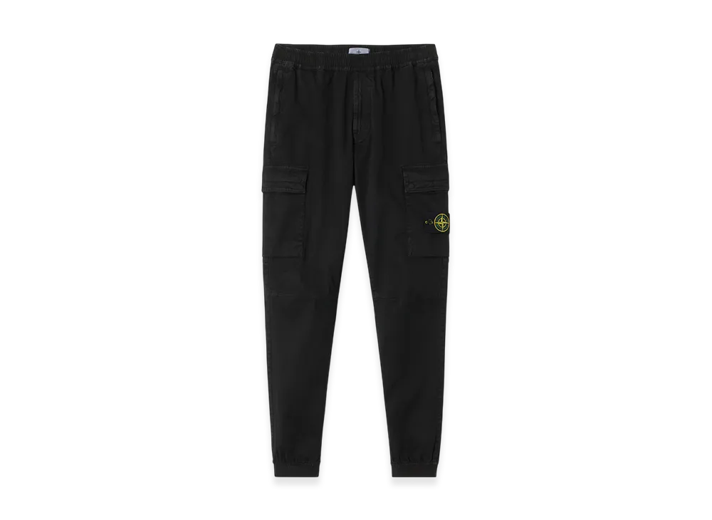 Stone Island 3100033 Stretch Organic Broken Twill Cotton Old Effect "Black"