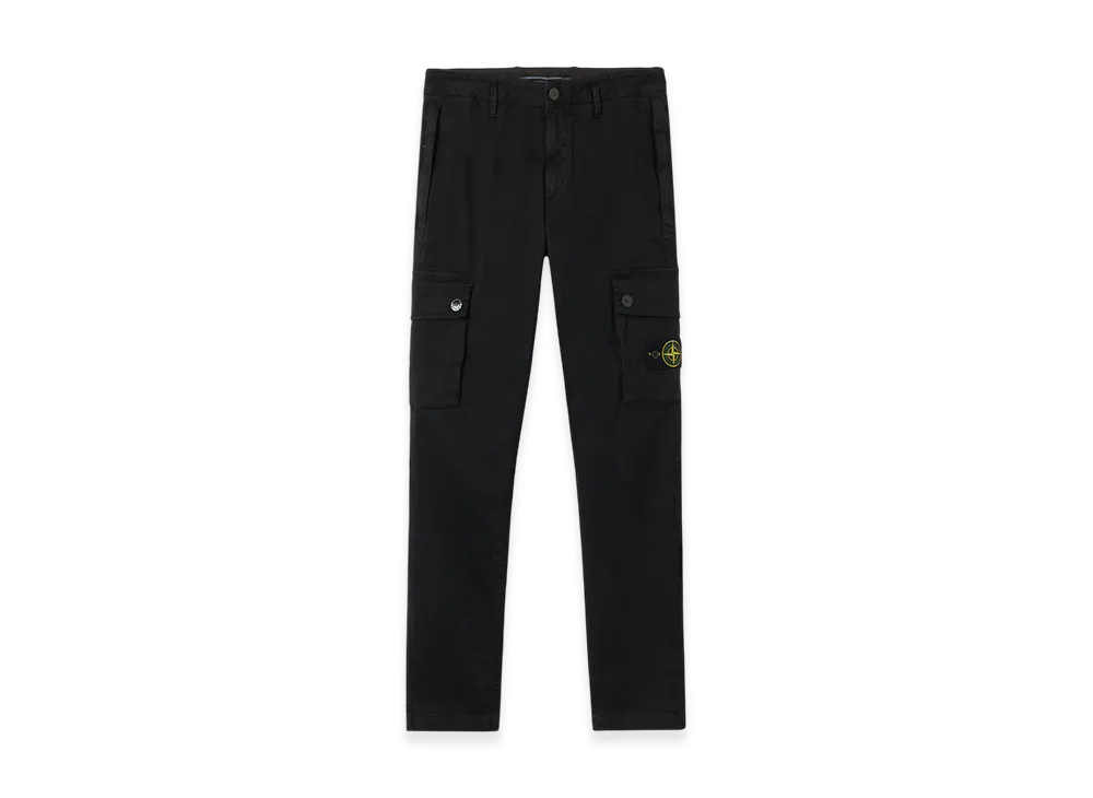 Stone Island 3100034 Stretch Organic Broken Twill Cotton Old Effect "Black"