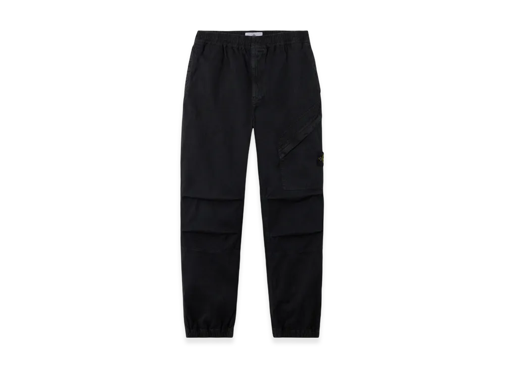 Stone Island 3100036 Stretch Organic Broken Twill Cotton Old Effect "Black"
