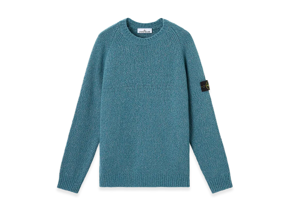 Stone Island 5100050 Fancy Yarn Mouline Wool "Petrol Blue Melange"