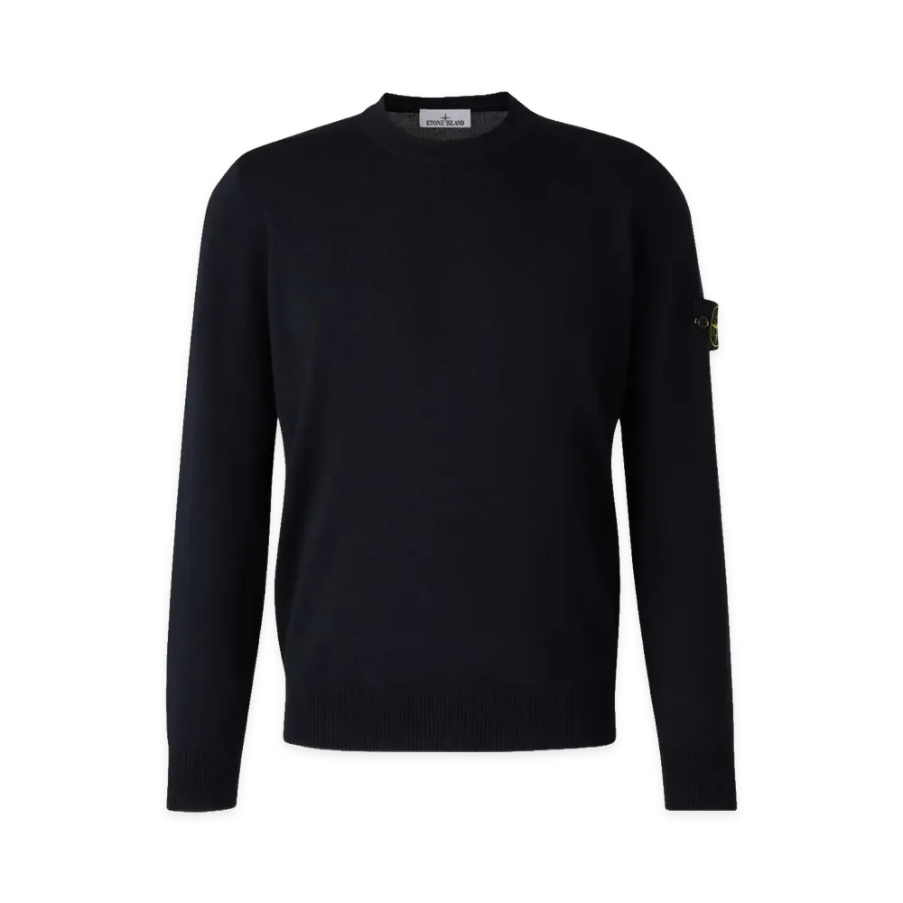 Stone Island Pullover Girocollo in Lana Leggera "Blue"
