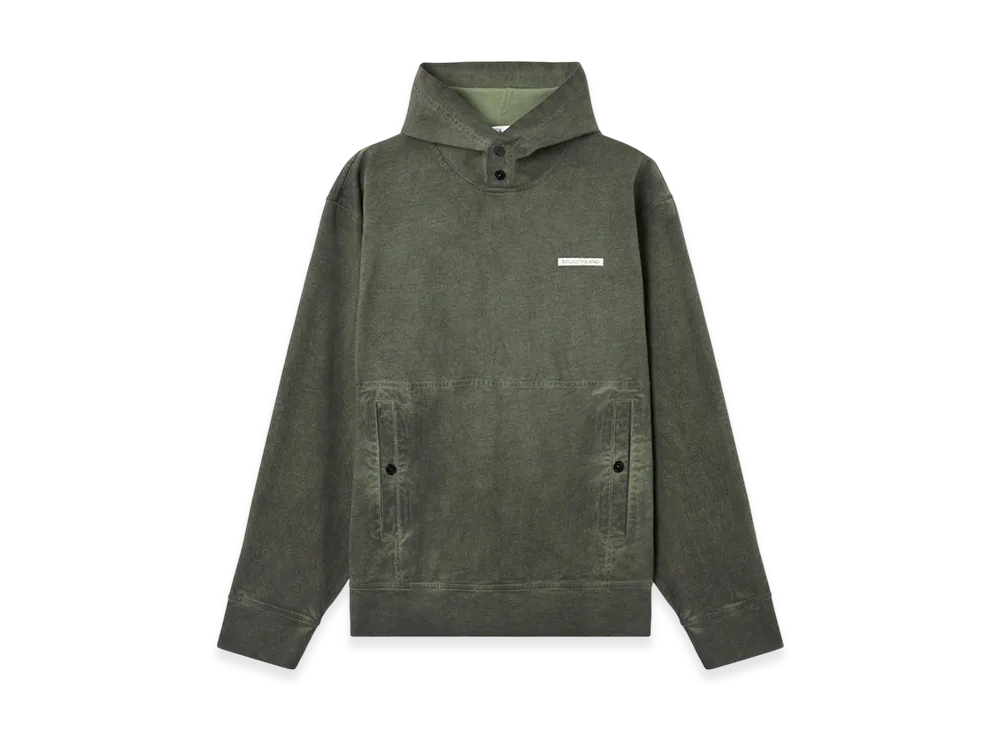Stone Island 6100058 Compact Organic Cotton Jersey Velo Effect "Musk Green"