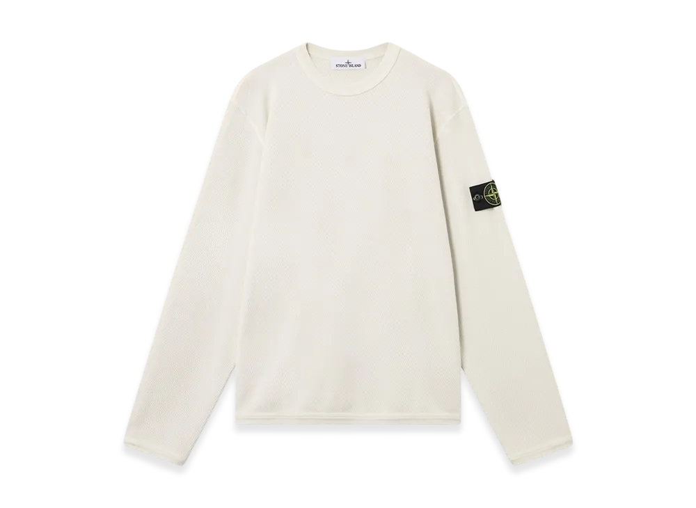 Stone Island 6100011 Mesh Stitch Organic Cotton Fleece "Ivory"