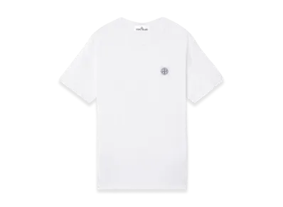 Stone Island 2100026 Organic Cotton Jersey 'Fissato' Effect "White"