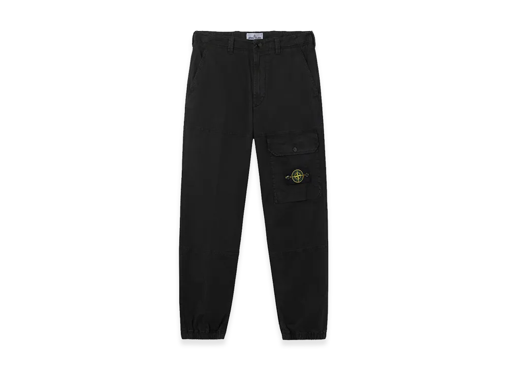 Stone Island 3100010 Organic Cotton Stretch Broken Twill 'Old' Effect "Black"