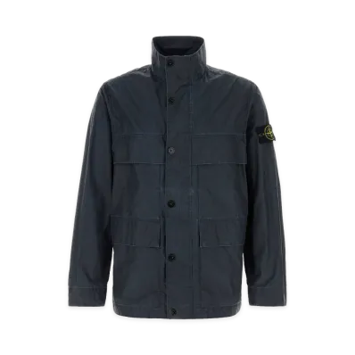 Stone Island Polyester Blend Jacket "Navy Blue"