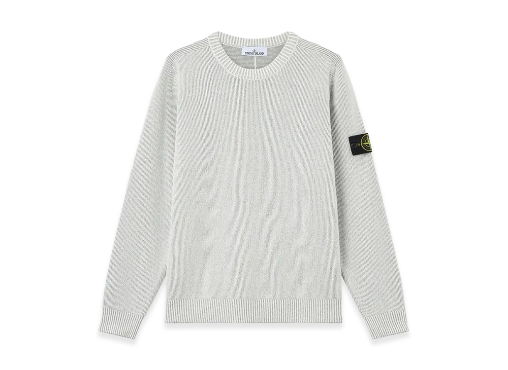 Stone Island 5100033 Plated Rib Cotton Boucle "Pearl Grey Melange"
