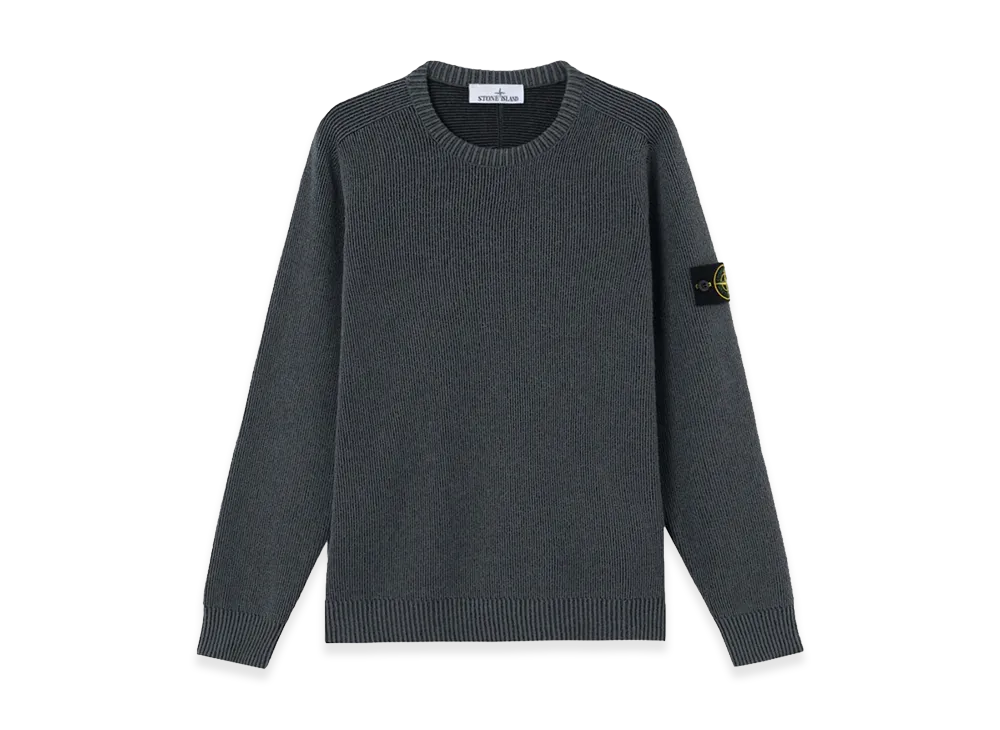 Stone Island 5100033 Plated Rib Cotton Boucle "Charcoal Grey Melange"