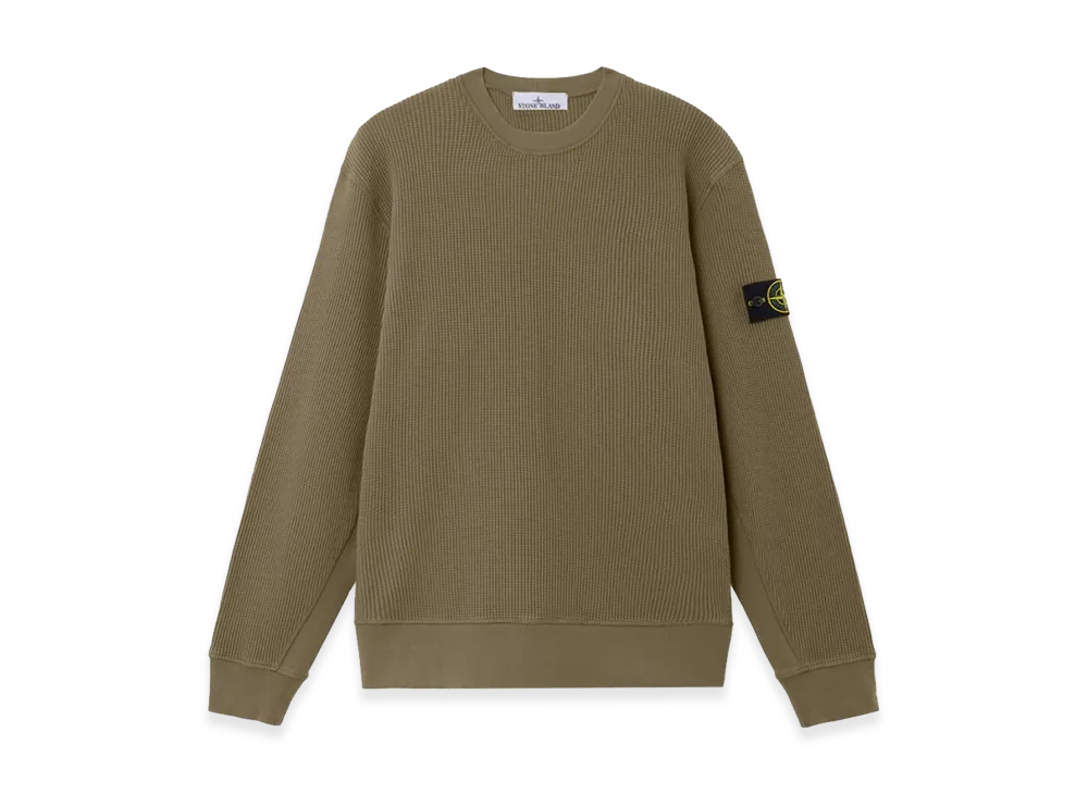 Stone Island 6100056 Organic Cotton Waffle Fleece "Military Green"