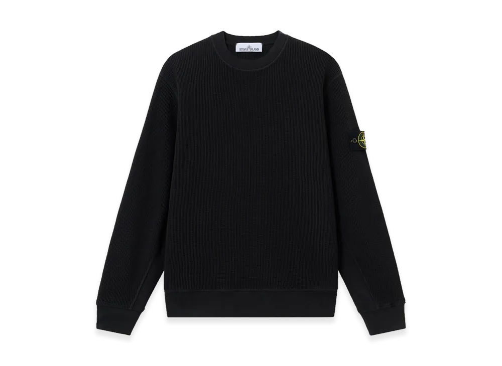 Stone Island 6100056 Organic Cotton Waffle Fleece "Black"