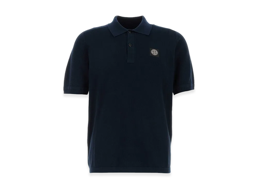 Stone Island Navy Blue Cotton Polo Shirt "Blue"