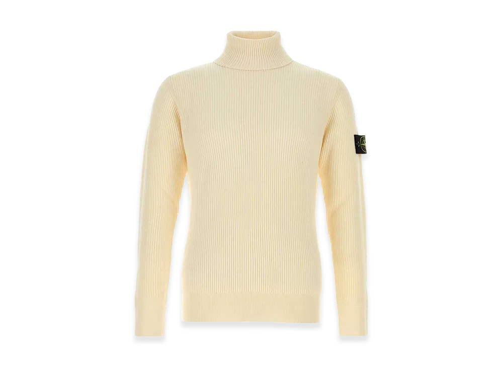 Stone Island Ivory Wool Sweater "White"