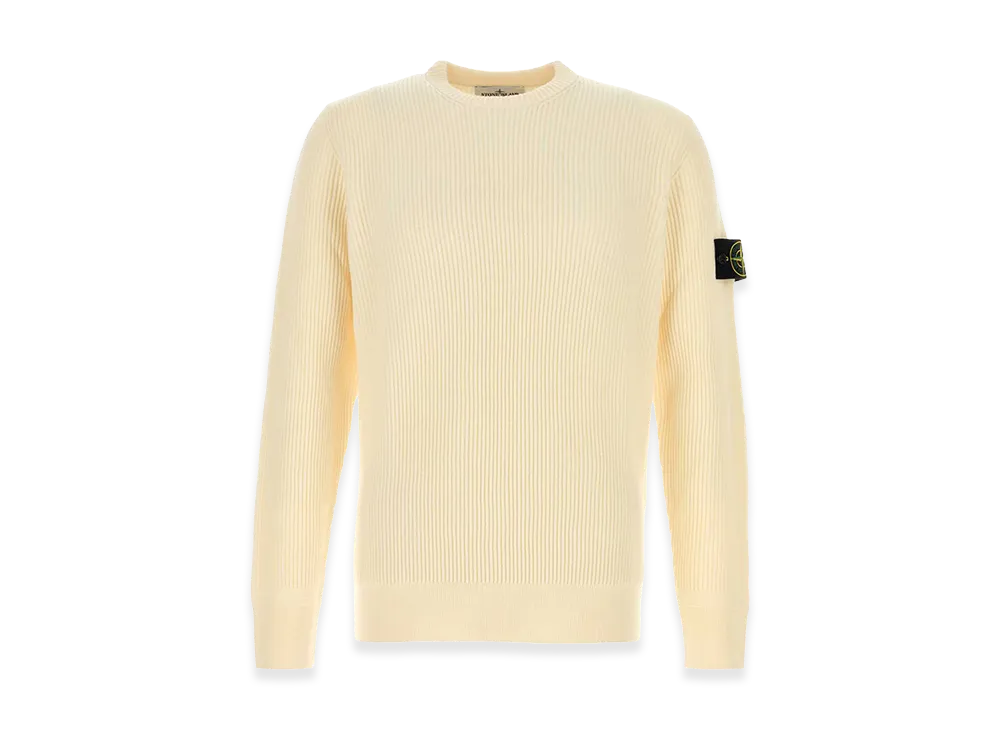 Stone Island Cream Wool Sweater "White"