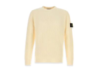 Stone Island Cream Wool Sweater "White"