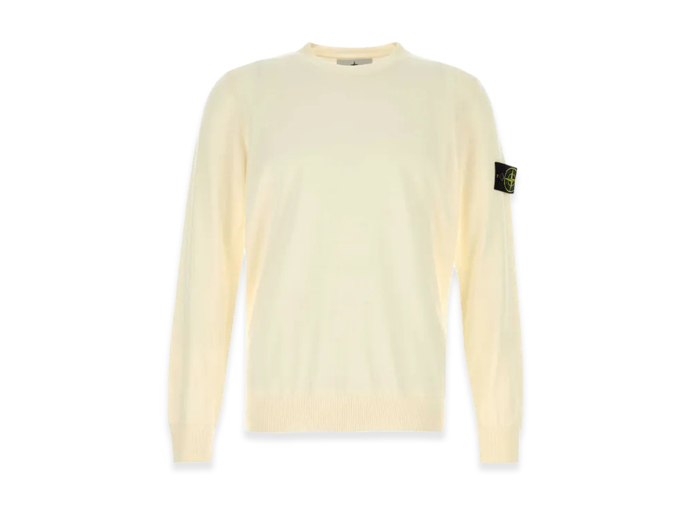 Stone Island Ivory Wool Sweater "White"