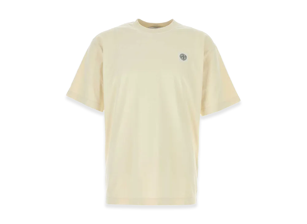 Stone Island Cream Cotton T-Shirt "Yellow"