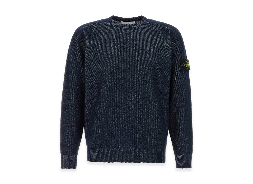 Stone Island Dark Blue Cotton Blend Sweater "Blue"