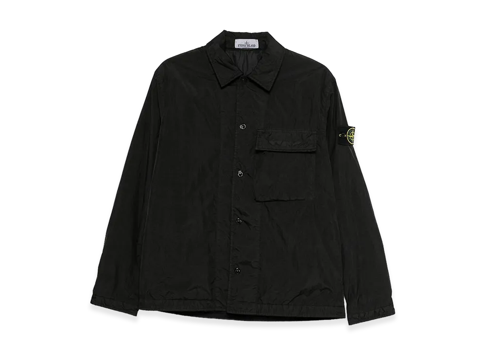 Stone Island Overshirt In Lightweight Recycled Nylon Reps "Black"