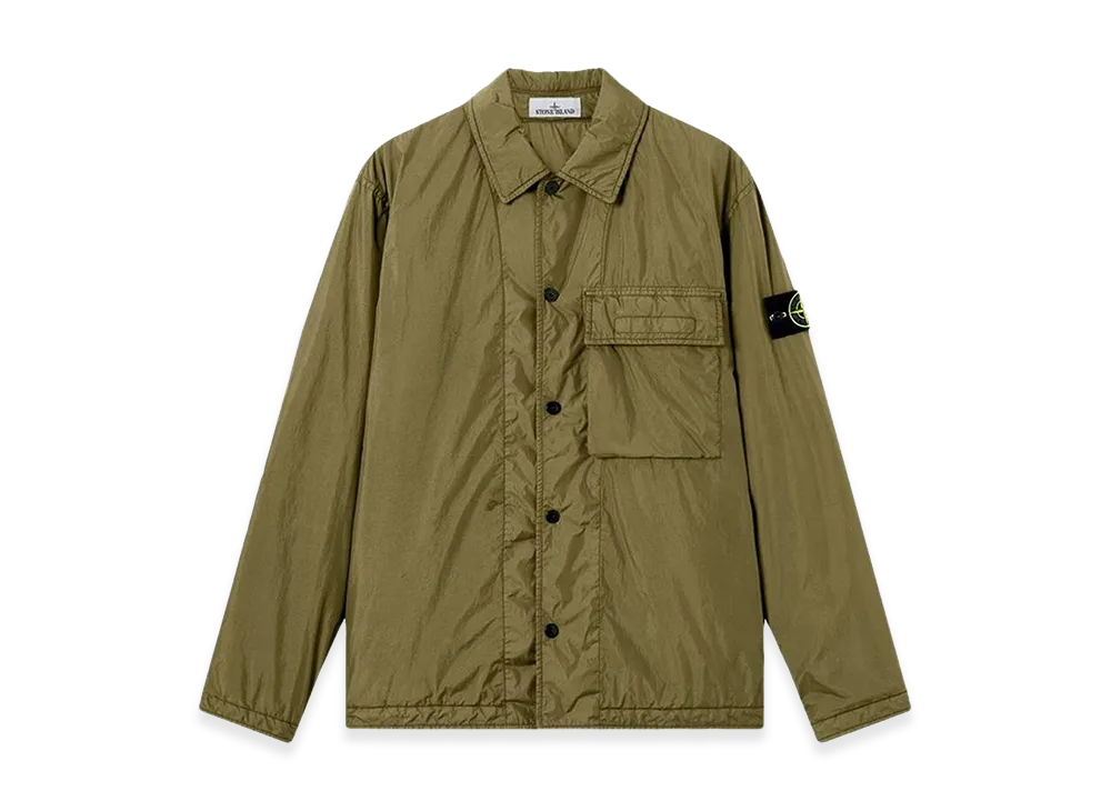 Stone Island Overshirt In Lightweight Recycled Nylon Reps "Green"