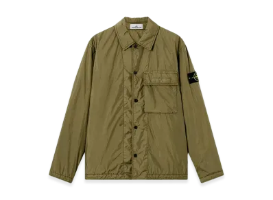 Stone Island Overshirt In Lightweight Recycled Nylon Reps "Green"