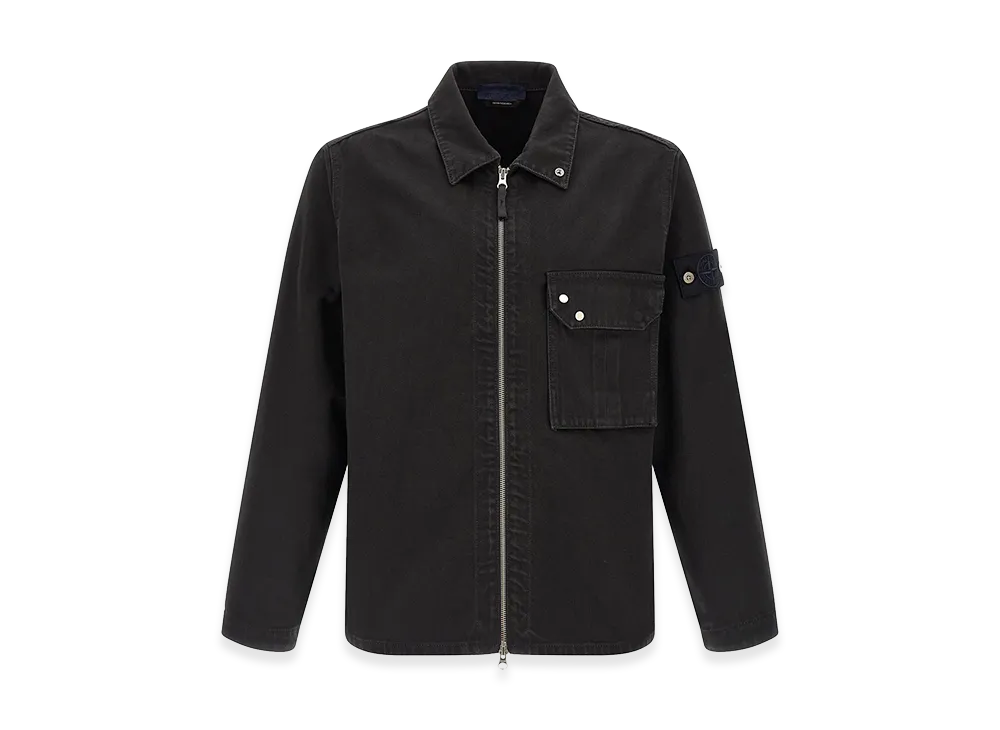 Stone Island Cotton Denim Overshirt "Black"