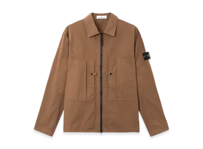 Stone Island Cotton Overshirt With Logo "Brown"