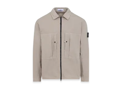 Stone Island Cotton Overshirt With Logo "Beige"