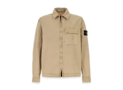 Stone Island Shirt With Zip And Pocket "Beige"