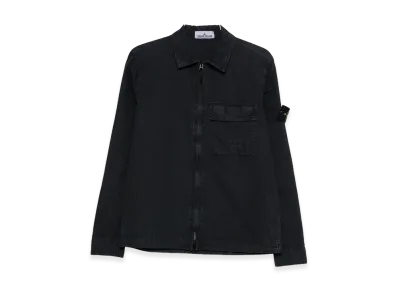 Stone Island Shirt With Zip And Pocket "Blue"