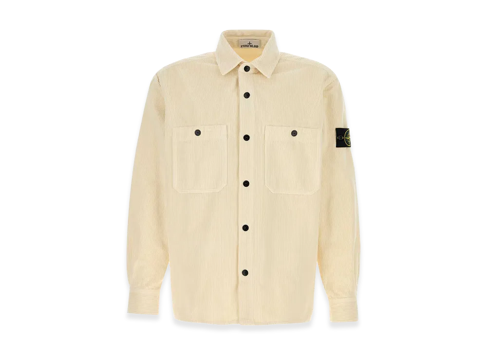Stone Island Ivory Corduroy Shirt "White"