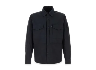 Stone Island Navy Blue Cotton Blend Shirt "Blue"