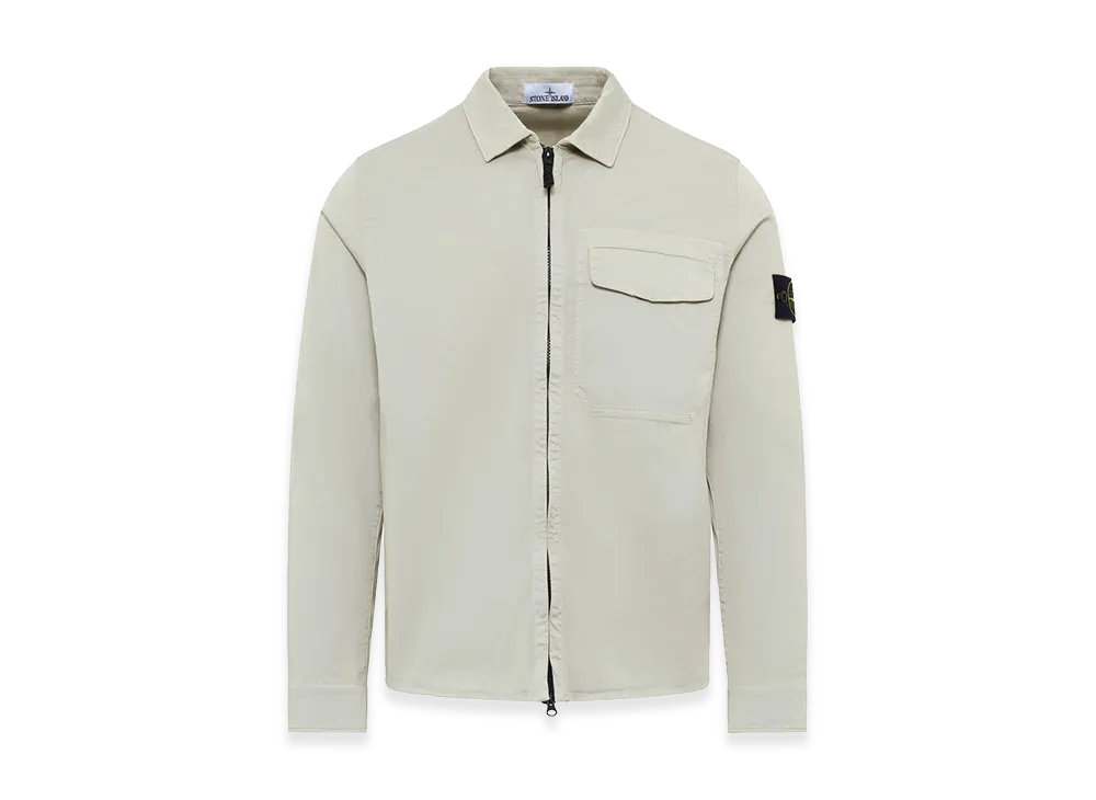 Stone Island Concealed Zip Regular Fit Overshirt Jacket "Gray"