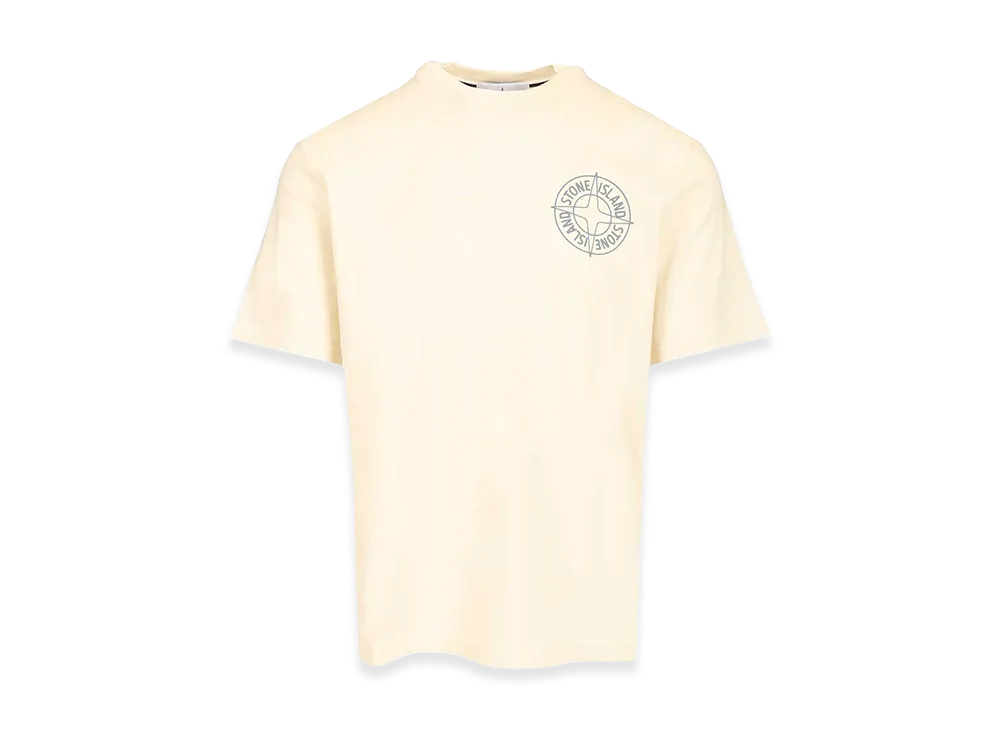 Stone Island T-Shirt With 'outline Compass' Print "White"