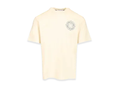 Stone Island T-Shirt With 'outline Compass' Print "White"