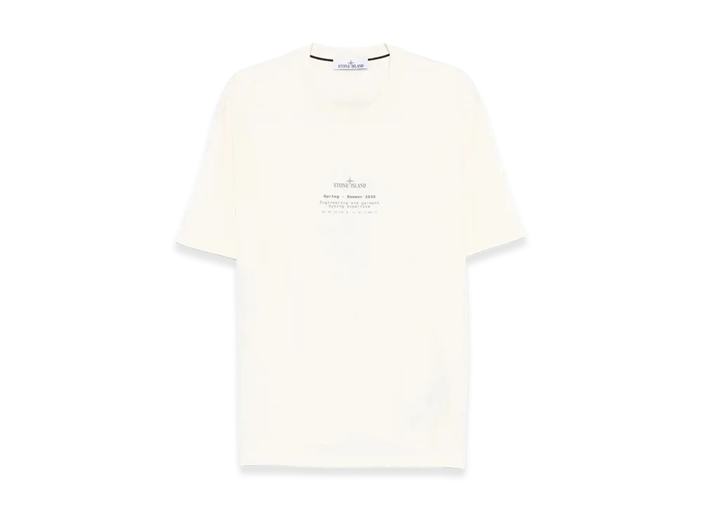 Stone Island Regular Fit Stone Print Cotton Jersey T-Shirt "White"