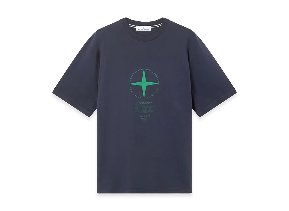 Stone Island `light Compass` Print Regular Fit T-Shirt "Blue"