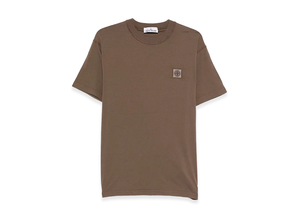 Stone Island Short-Sleeved T-Shirt In Organic Cotton Jersey "Brown"