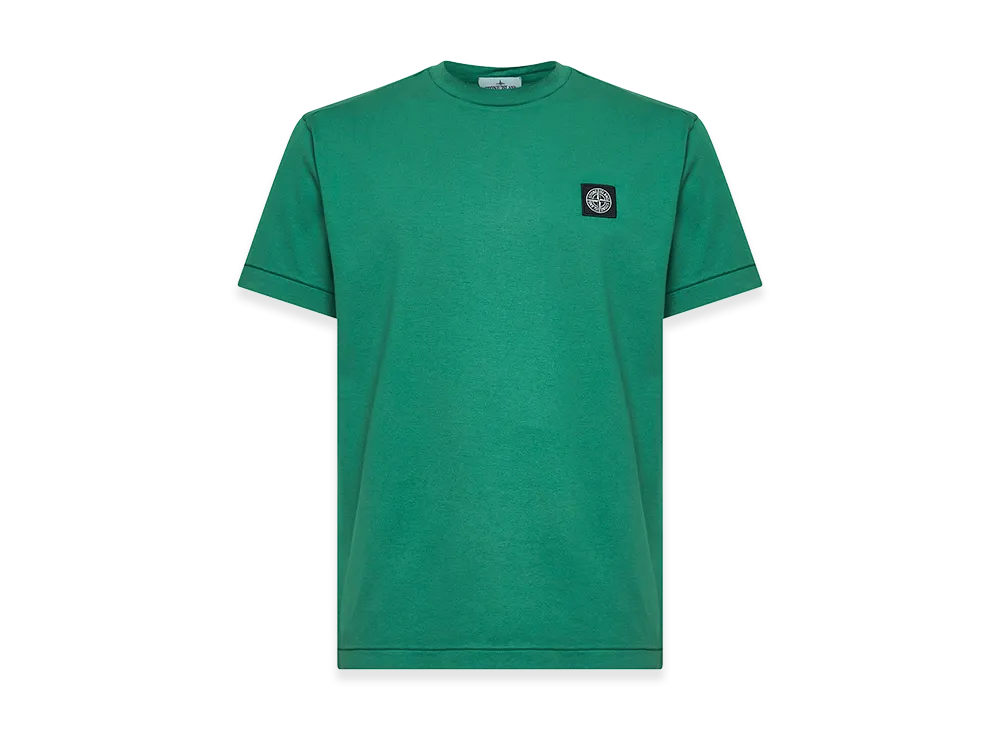 Stone Island Slim Fit Cotton Jersey T-Shirt With Compass Patch "Green"