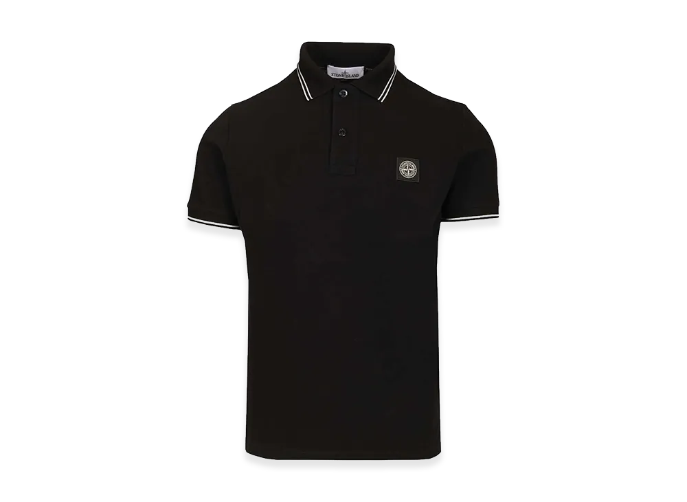 Stone Island Polo Shirt In Cotton With Logo "Black"