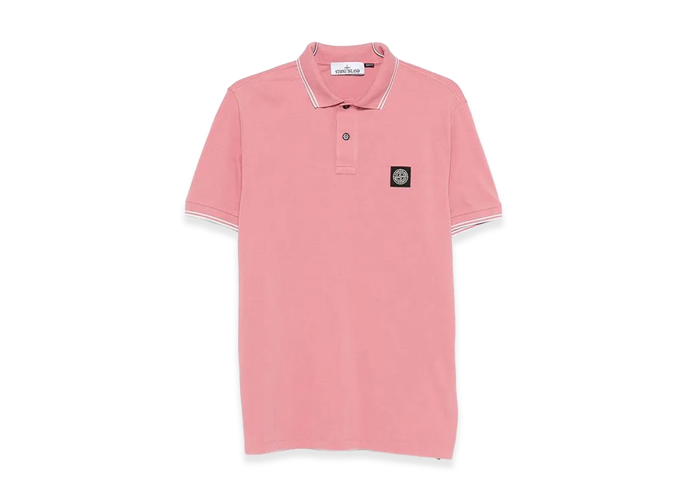 Stone Island Polo Shirt In Cotton With Logo "Violet"