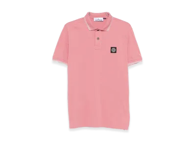 Stone Island Polo Shirt In Cotton With Logo "Violet"