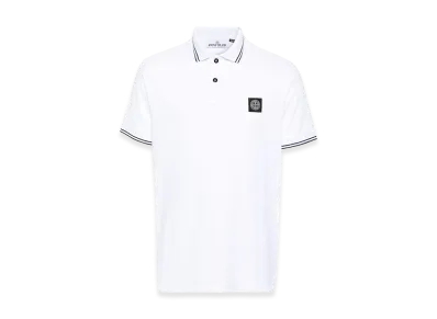 Stone Island Polo Shirt In Cotton With Logo "White"