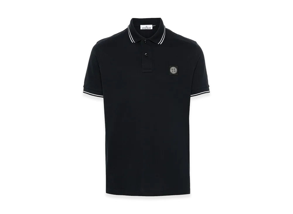 Stone Island Polo Shirt In Cotton With Logo "Blue"