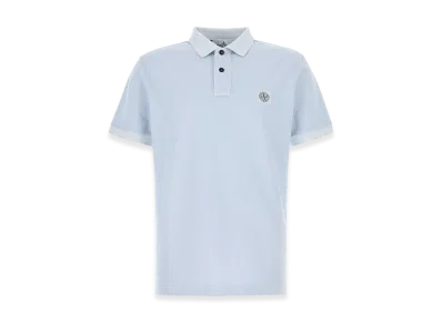 Stone Island Pastel Light Blue Piquet Polo Shirt "LightBlue"