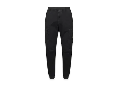 Stone Island Tapered Fit Cotton Cargo Pants With Elasticated Waistband "Black"