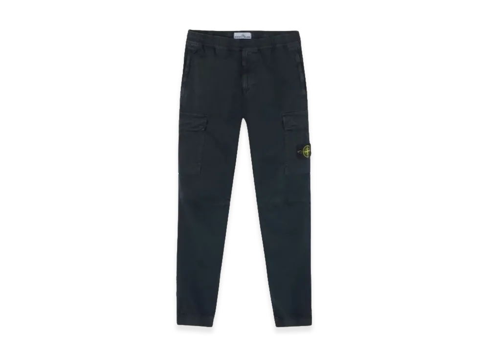 Stone Island Tapered Fit Cotton Cargo Pants With Elasticated Waistband "Blue"