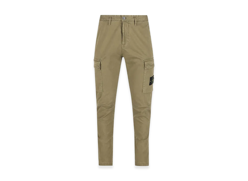 Stone Island Cargo Trousers In Broken Cotton Twill "Green"